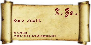 Kurz Zsolt névjegykártya